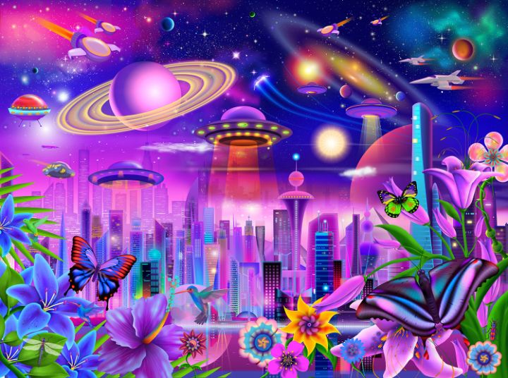 Cosmic City Lights - Imaginary Art of Gerald Newton