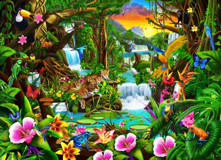 Forest scene with various wild animals - Stock Illustration [92794653] -  PIXTA-saigonsouth.com.vn