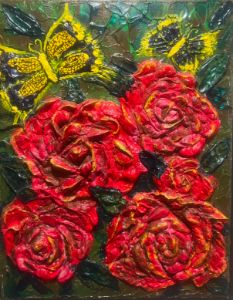 絵画 Red Rose 1962 Red rose Ena Harkness Botanical Print