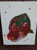 Freestyle abstract paint pour