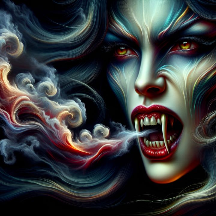 Smoky Vampire - Wildly Wicked Artworks - Digital Art & AI, Fantasy ...