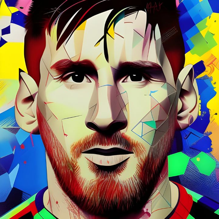 Leo Messi Colorful Poly Art Portrait - JohnArtZone - Paintings & Prints ...