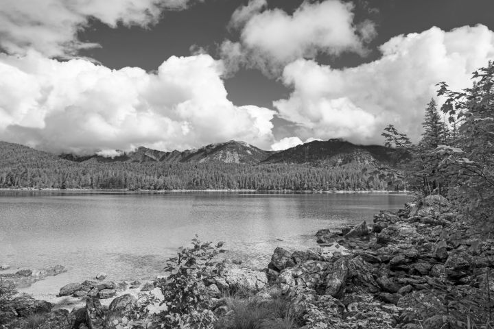 BW Lake Eibsee in the Bavarian Alps - 360 Studios Fine Art - William ...