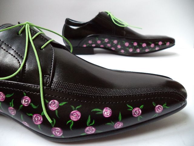 black shoes with roses