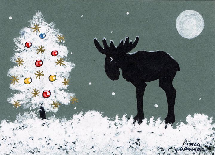 Moose Merry Christmas Card - Viveca Lammers