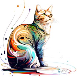 Love Cat - KawaiiStuff - Drawings & Illustration, Animals, Birds, & Fish,  Cats & Kittens, Non-Pedigreed Cats, Solid & White Colored Cat - ArtPal