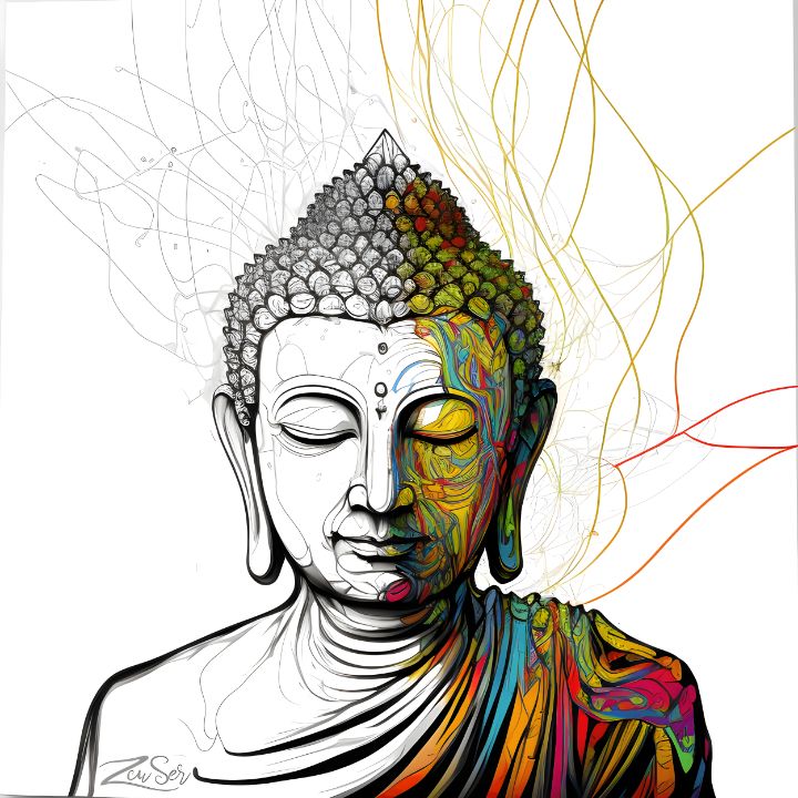 buddha line art continuous line drawing vector illustration.Drawing of a  Buddha statue 29100984 Vector Art at Vecteezy