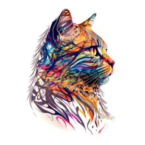 Colorful illustration of  Cat's head