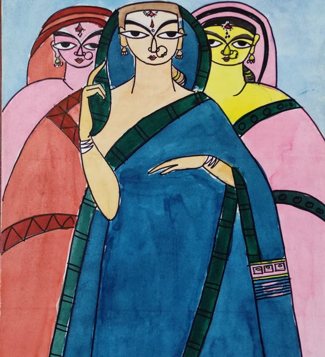 JAMINI ROY (1887-1972) | Untitled (Ganesh and Janani) | 20th Century,  Drawings & Watercolors | Christie's | Indian art paintings, Indian folk  art, Jamini roy