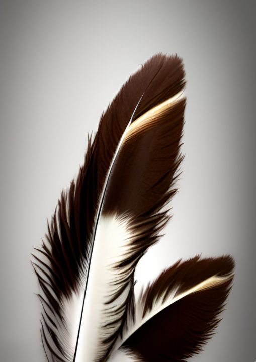Brown Feathers - Tzur Zachary Studio - Paintings & Prints, Abstract, Color  - ArtPal