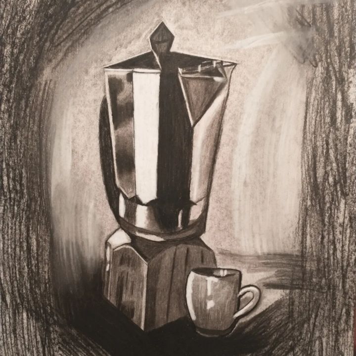 Charcoal drawing, Charcoal art, Still life drawing