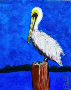 Pelican Sitting on a Post