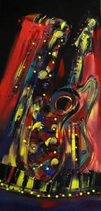 限定お買い得商品 Jam Jazz Session Drawings - Art JazzXpressionstudio - 絵画