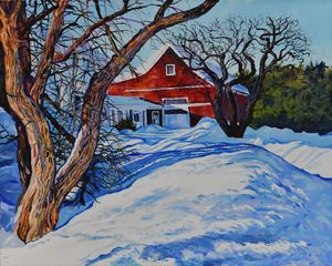 Barn on the Youngtown Road in Winter - David Miller Studio
