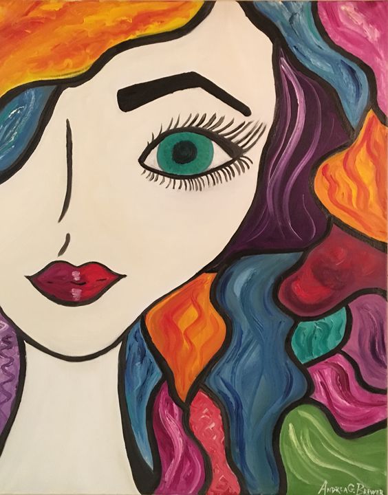 Abstract Self portrait - Andrea Brewer's Artwork and Crafts