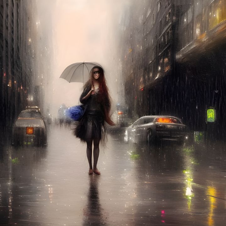 Rainy Day - LA Art - Paintings & Prints, People & Figures, Portraits ...