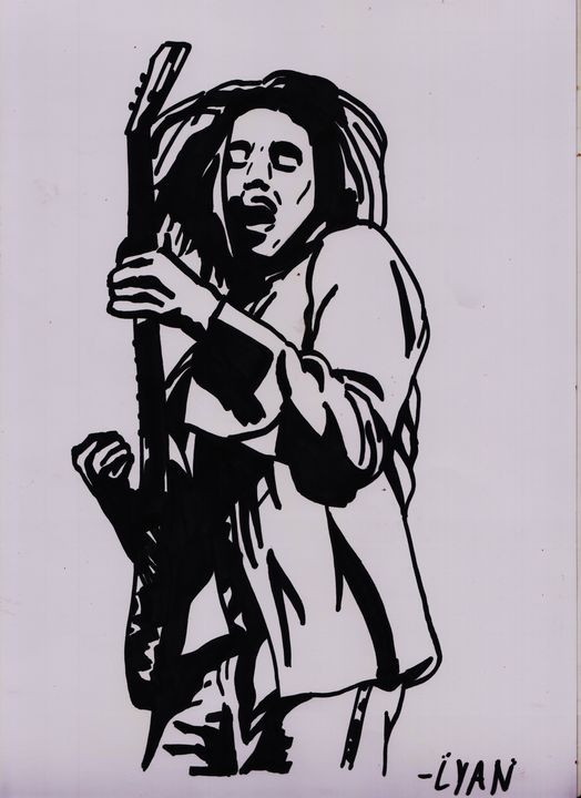 Bob Marley Sing Vector Sketch Portrait Stock Vector (Royalty Free)  1091628908 | Shutterstock