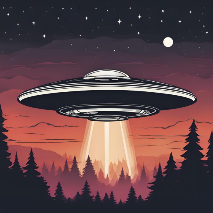 UFO Over the Forest - Daniel Payne - Paintings & Prints, Fantasy ...