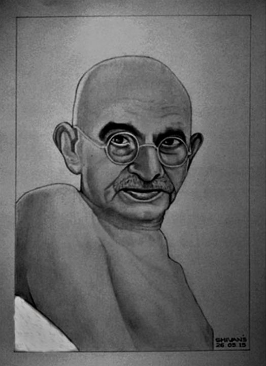 A Simple Tribute: Mahatma Gandhi Pencil Sketch : r/artncraftroom