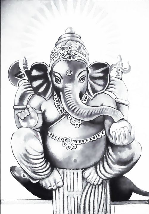 Best Wooden Ganesh Pencil Sketch, Size: 1020 X 700 at Rs 3999/piece in  Rohtak