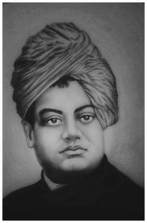Easy Drawing of Swami Vivekananda | Swami Vivekananda Drawing step by step  | Oil Pastels - YouTube