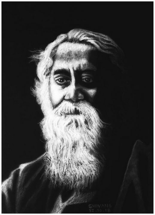 Wonderful Pencil Sketch Of Rabindranath Tagore - Desi Painters