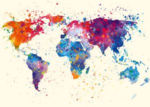 Watercolor Continents by Vart