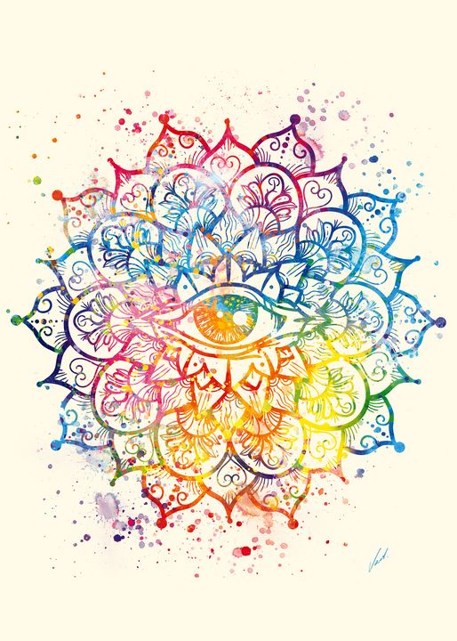 Watercolor Mandala of consciousness - vart