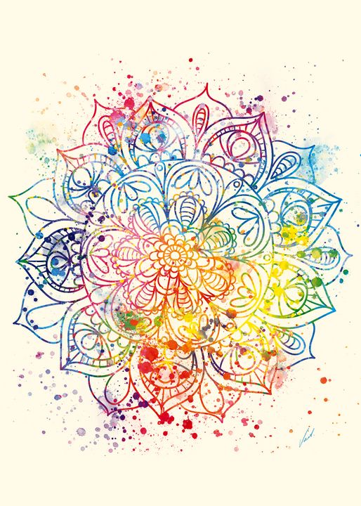 Watercolor Mandala by Vart - vart