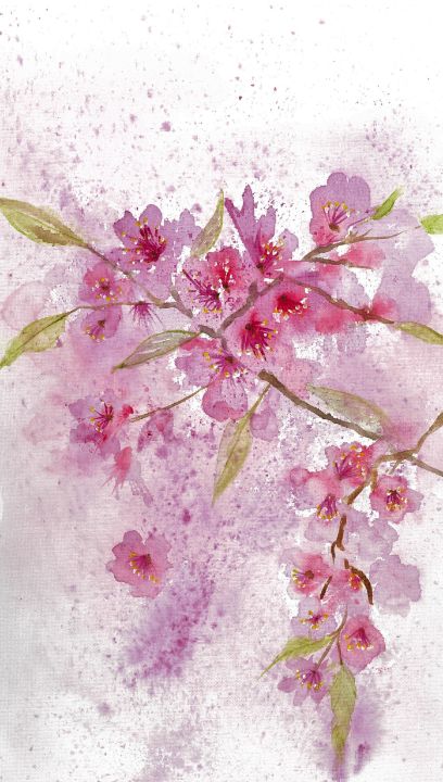 Cherry Blossom - Ulrike Hord Art - Paintings & Prints, Flowers, Plants ...