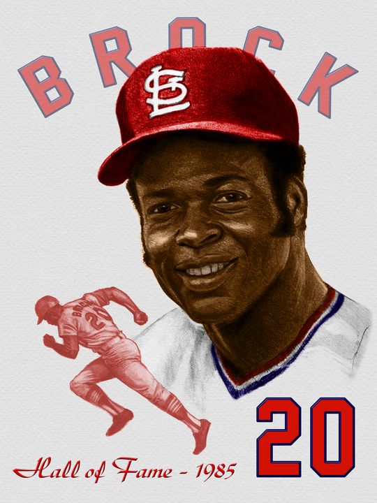 Lou Brock Kids T-Shirt by Arau Zelas - Fine Art America