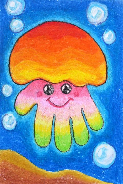 Flow Drawing for Kids: How to Draw a Jellyfish - Arty Crafty Kids