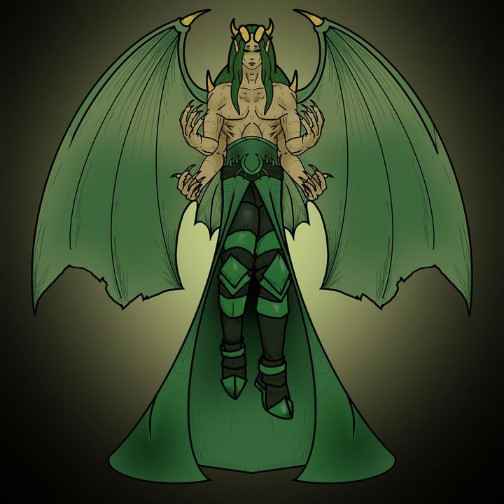 Green dragon human form - Zyallayz