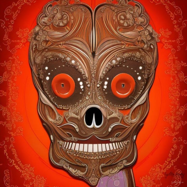 Chocolate Sugar Skull - Cindy's Creative Corner - Digital Art & AI