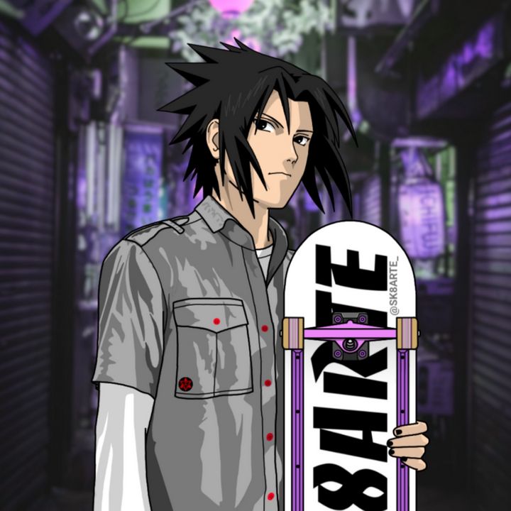 Sasuke Uchiha Skater - sk8arte