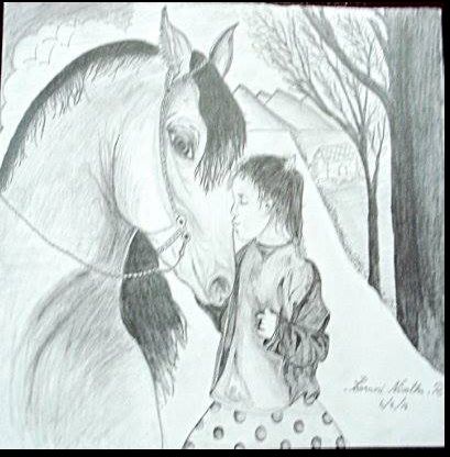 Girl with Horse Drawing by Matthew Byrd - Fine Art America