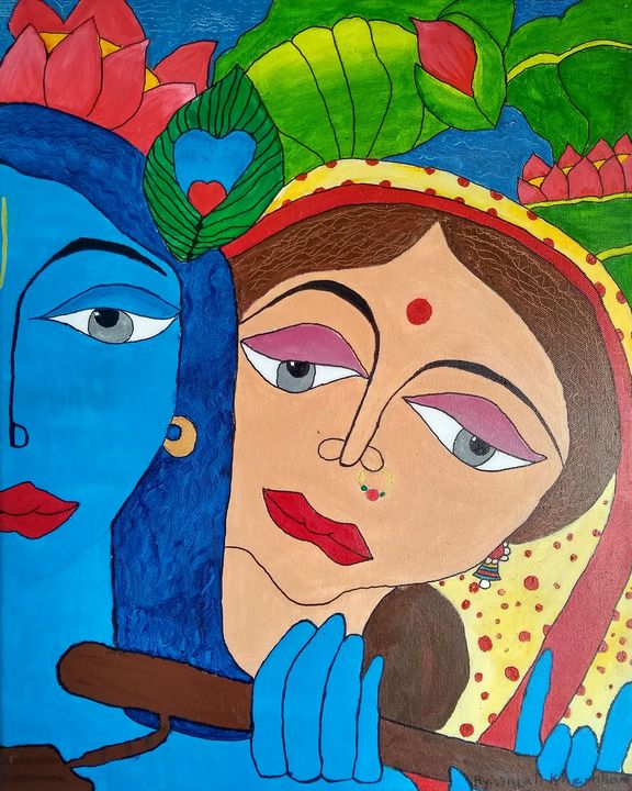 Radhe Krishna - Anjali's Art - Paintings & Prints, Religion, Philosophy ...