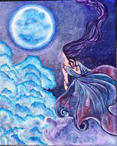 Encounter with the moon - Capturing a dream - Paintings & Prints
