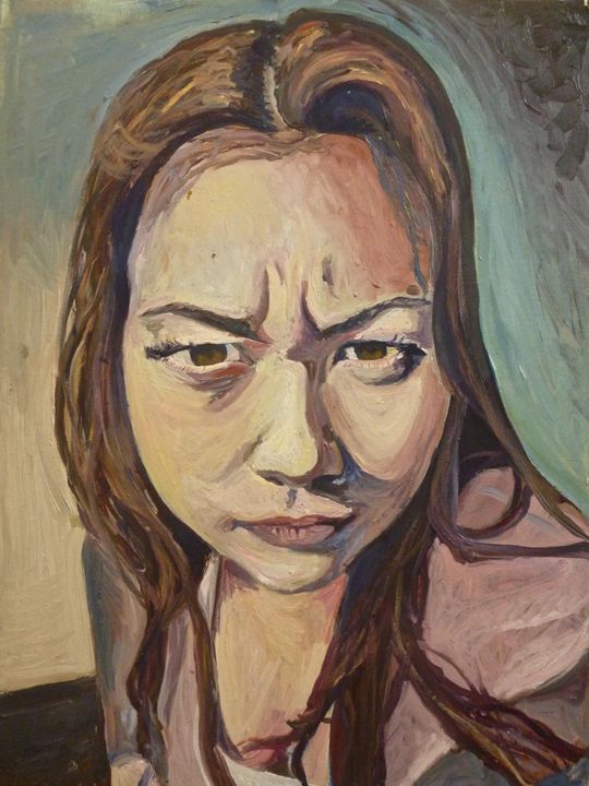 angry woman painting