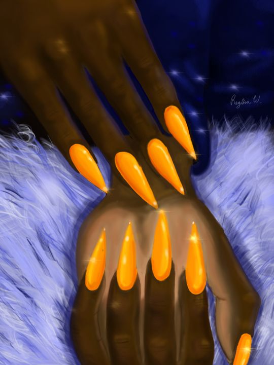 Orange Nails - Regina B's Inspirations