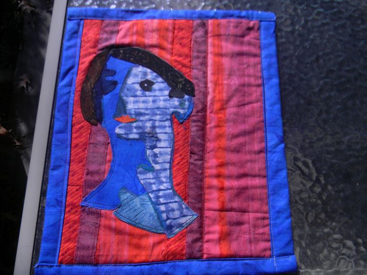 Woman in blue - FabricArt