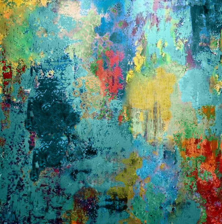 Teal and gold abstract art - STMCreative - Paintings & Prints, Abstract ...