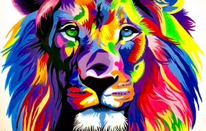 Abstract lion painting