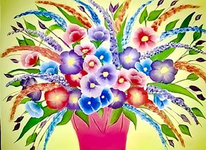 One stroke flower painting