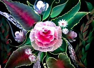 One stroke flower painting