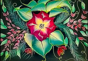 One stroke flower painting