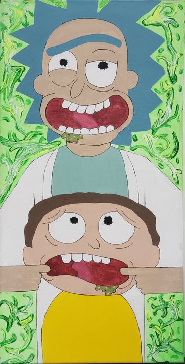 Trippy Green Rick And Morty Art By Bailey Drawings Illustration Entertainment Television Cartoons Artpal