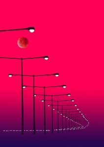 Streetlights in Moonlight - Mark Simkins