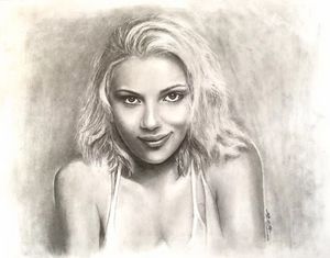Scarlett Johansson pencil drawing