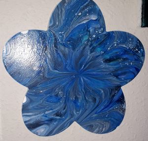 Wood flower painting